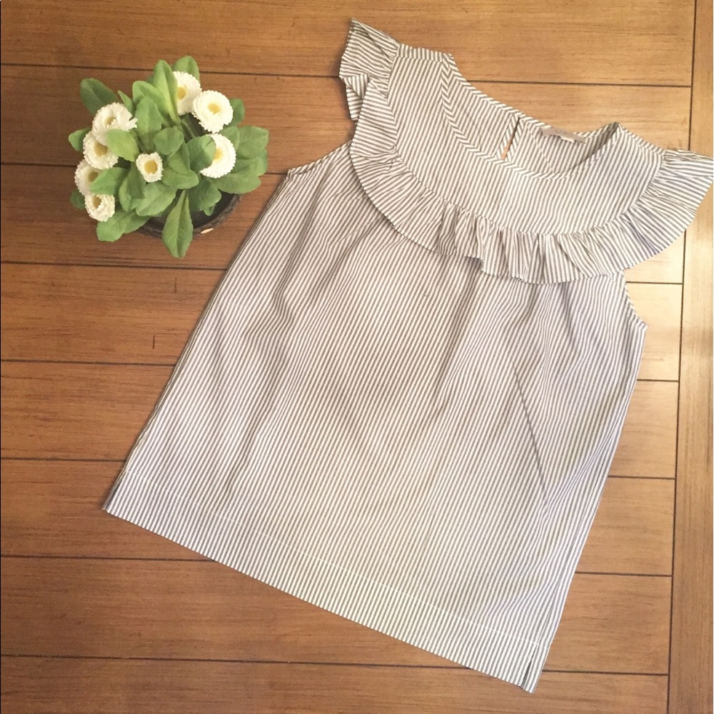 Loft Ruffle Neck Shell NWOT